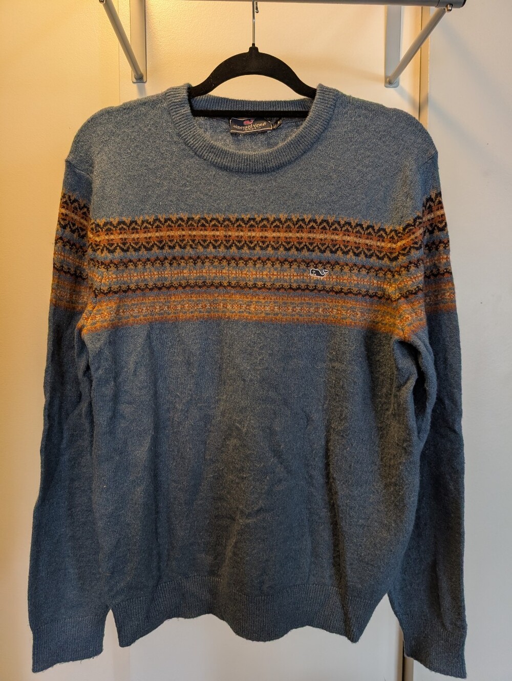 Vineyard Vines Men’s Blue Fair Isle Crewneck Sweater